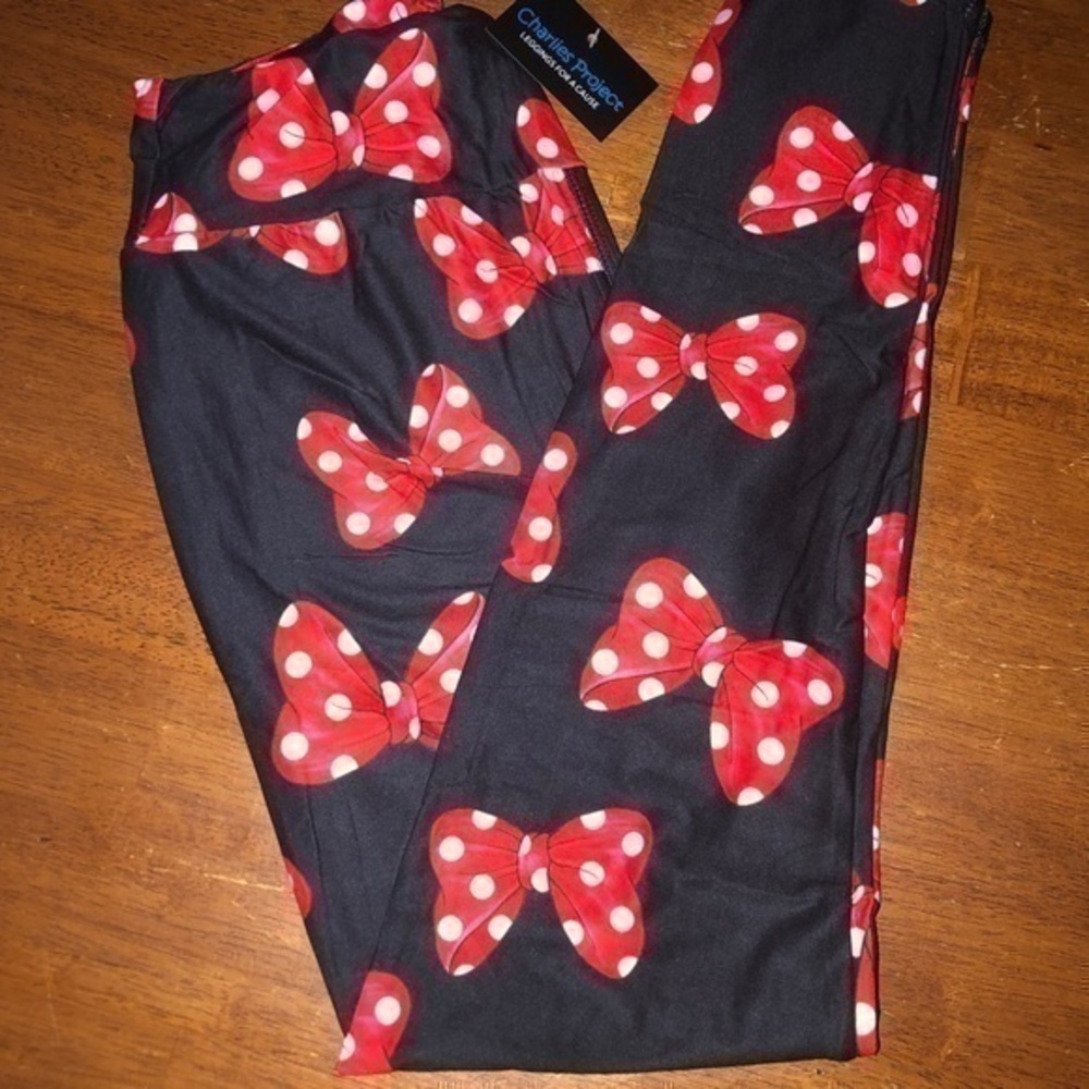 Red bows Minnie Mouse Disney leggings CP Tween